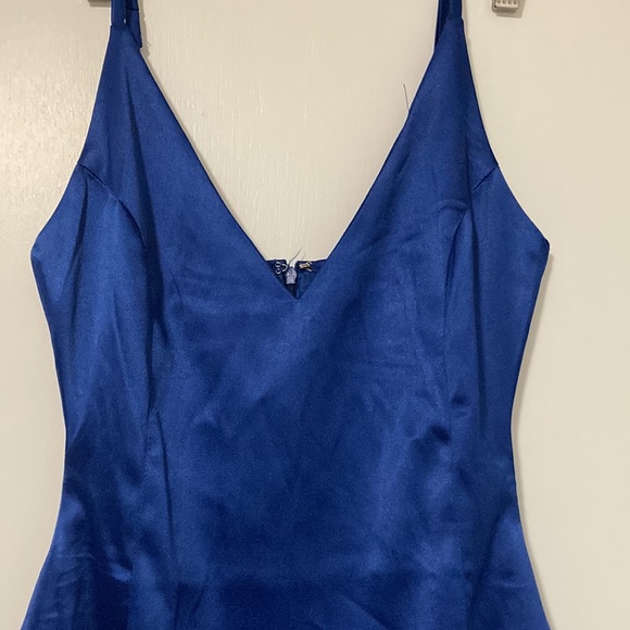 Royal Blue Satin Dress - Picture 2 of 3